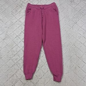 Tommy John Joggers Women's M Pink Berry Sweater Lounge Ribbed Texture